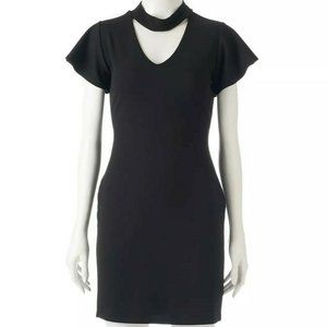 ALMOST FAMOUS Dress Juniors Size XL Choker Collar Short Mini Black